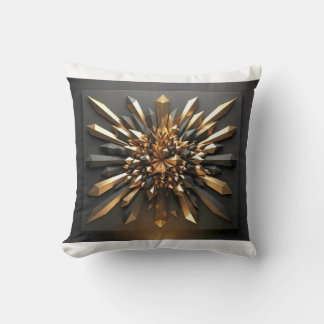 Luxe goud en donkere kristal 3D geometrische acces Kussen