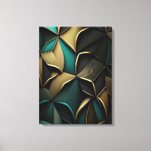 Luxe goud en emerald abstract patroon