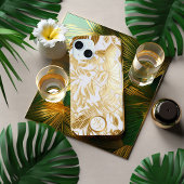Luxe Goud en Ivoor Monstera Leaf iPhone 15 Hoesje
