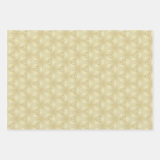 Luxe Goud en Ivoor Patterned Inpakpapier Vel (Voorkant 3)