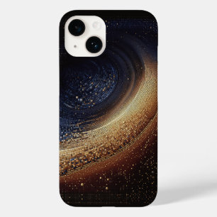 Luxe Goud en Marineblauw Kosmische Draaikolk Mozaï Case-Mate iPhone 14 Hoesje