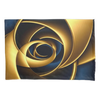 Luxe Goud en Marineblauw Spiraal Abstract Elegant Kussensloop