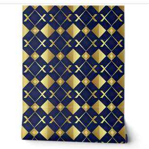 Luxe Goud en Navy Geometrisch Behang