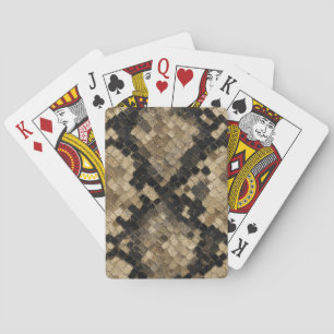 Luxe goud en zwart slangenvellenpatroon pokerkaarten
