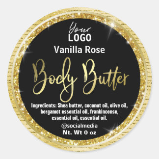 Luxe Goud En Zwarte Glitter Body Butter Labels
