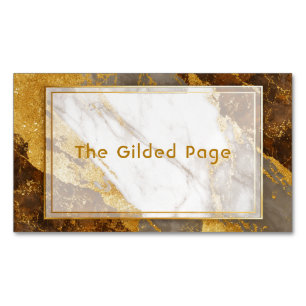 Luxe Goud Folie Marmer Abstract Geometrisch Magnetisch Visitekaartje