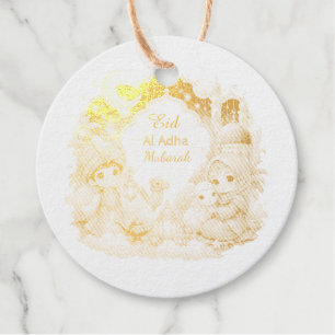 Luxe Goud Folie Whimsical Eid Aldha Mubarak  Bedankjes Labels