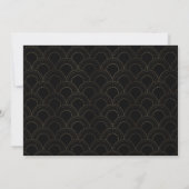 Luxe Goud Gatsby Art Deco Oefendiner Kaart (Achterkant)