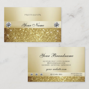Luxe Goud Glitterend Fonkelend met Diamanten Moder Visitekaartje