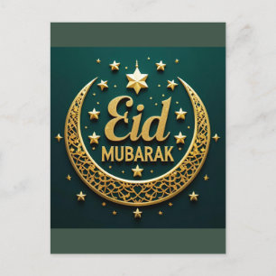 Luxe Goud Groen Eid Mubarak Briefkaart