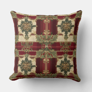 Luxe goud & groene kerst kussen