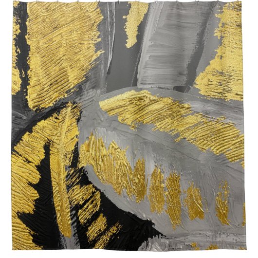 Luxe goud:  grunge textuur. douchegordijn (Voorkant)