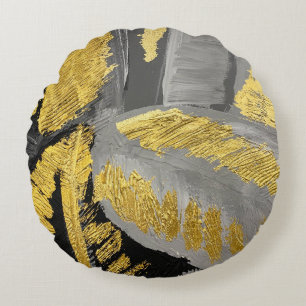 Luxe goud: grunge textuur. rond kussen