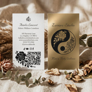 Luxe Goud Holistische Yin Yang Spirituele Welzijn Visitekaartje
