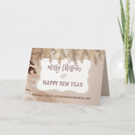 Luxe Goud Marmer Pijnboom Modern Zakelijk Feestdagen Kaart