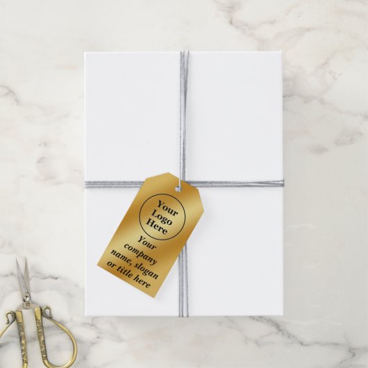 Luxe goud metallic cadeaulabel (Met Touw)
