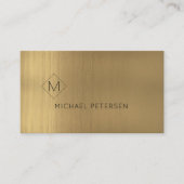 Luxe goud metallic elegant monogram visitekaartje (Voorkant)