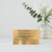 Luxe Goud Metallic Modern Minimalist Visitekaartje (Staand voorkant)