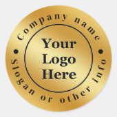 Luxe goud metallic ronde sticker (Voorkant)