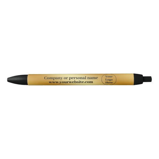 Luxe goud metallic zwarte inkt pen (Voorkant)