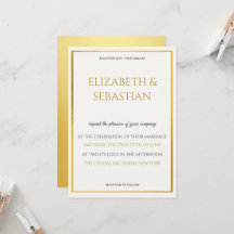 luxe goud & off-white minimalistische trouwkaart