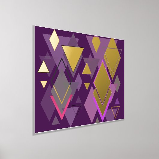 Luxe Goud paarse Driehoek Vormen Echt Folie Afdrukken (Laagn)