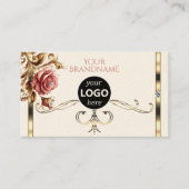 Luxe Goud  Roos Diamonds Logo Sjabloon Visitekaartje (Voorkant)