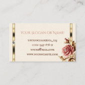 Luxe Goud  Roos Diamonds Logo Sjabloon Visitekaartje (Achterkant)