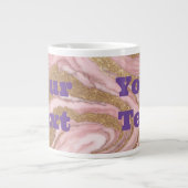 Luxe Goud Roze Marmer Aangepaste Tekst Jumbo Mok (Voorkant)