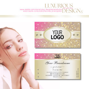 Luxe Goud Roze Paarse Glitter Diamonds Toevoegen L Visitekaartje