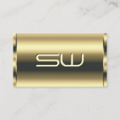 Luxe Goud Shimmery Kleuren en Initialen Modern Visitekaartje (Voorkant)