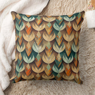 Luxe Goud Teal Art Deco Abstract Patroon Kussen