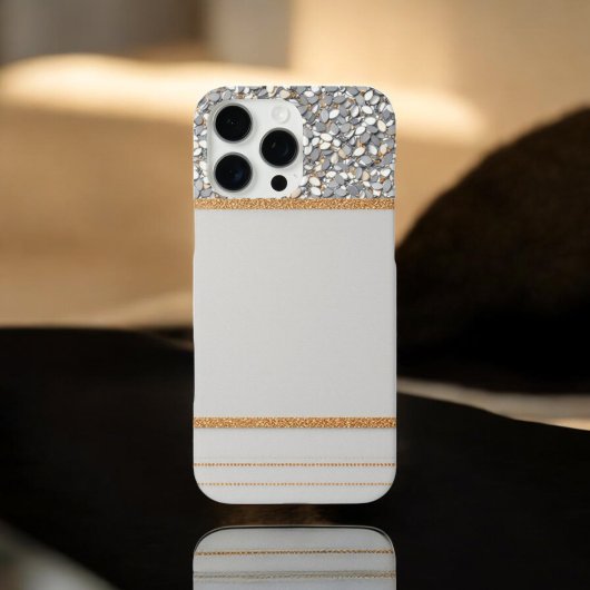 Luxe Goud & Wit Glitter Shield Case-Mate iPhone Case
