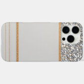 Luxe Goud & Wit Glitter Shield Case-Mate iPhone Case (Achterkant (horizontaal))