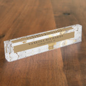 Luxe Goud Wit Grijs Elegant Notaris Naambordje (Zijkant)