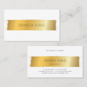 Luxe Goud Wit Moderne Professionele Sjabloon Visitekaartje (Voorkant / Achterkant)