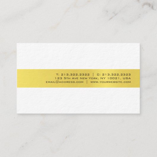 Luxe Goud Wit Verfijnd Modern Ontwerp Visitekaartje (Achterkant)