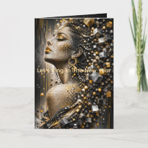 Luxe Goud Zilver Mozaïek Vrouw Portret