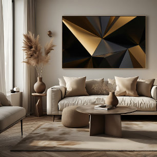 Luxe Goud Zwart Abstract Geometrisch Poster