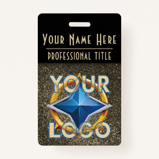 Luxe Goud & Zwart ID Badge Sjabloon Zakelijk