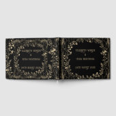 Luxe goud & zwart sepia bloemenafwerking gastenboek (Volledig)