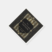 Luxe Goud Zwarte Great Gatsby Bruiloft Roaring Twi Servet (Hoek)