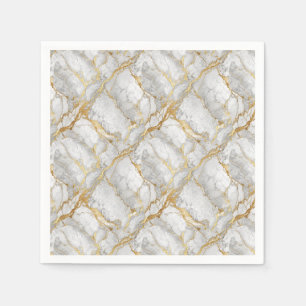 Luxe Goudader Witte Marmer Steen Design Servet