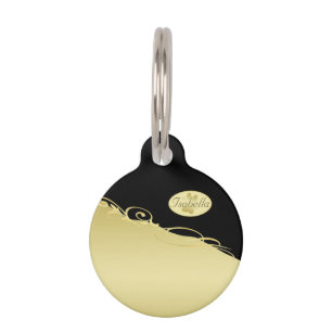 Luxe gouddecoratief op goud en zwart, Monogram Huisdierpenning