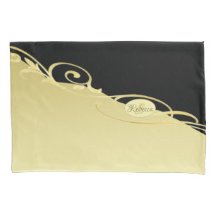 Luxe gouddecoratief op goud en zwart, Monogram Kussensloop