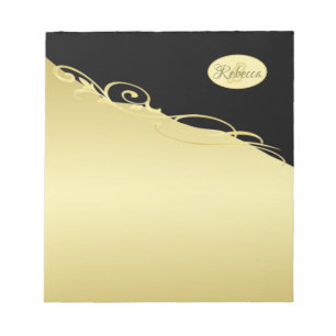 Luxe gouddecoratief op goud en zwart, Monogram Notitieblok