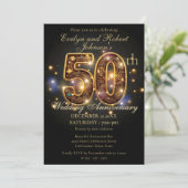 Luxe gouden 50e bruiloft Jubileum Kaart (Staand voorkant)