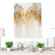Luxe Gouden Abstracte Acryl Wandkunst Tegels