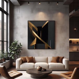 Luxe Gouden Abstracte Geometrische Architectuur Poster