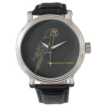 Luxe Gouden Ara Papegaai Marmeren Horloge